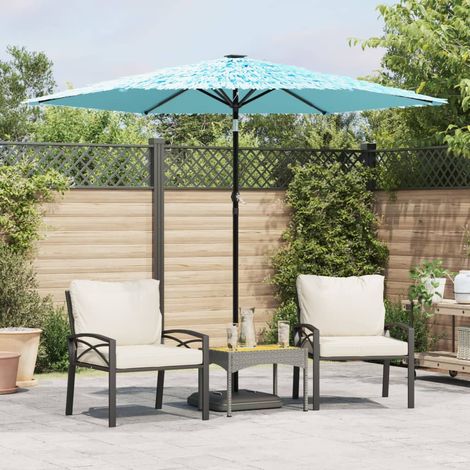 vidaXL Garden Parasol with Steel Pole Blue 268x268x226 cm (1/5)