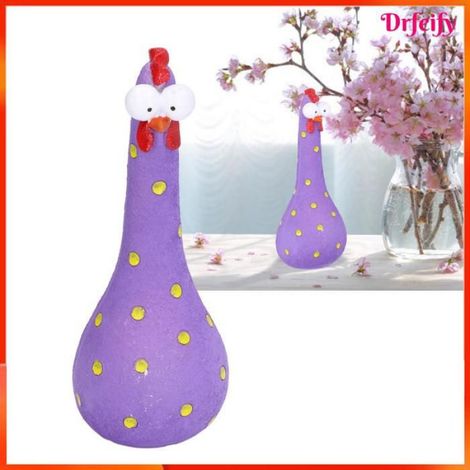 Statue de poulet - - Long cou - Rose Violet - Résine anti-corrosion - Finition élevée (1/5)