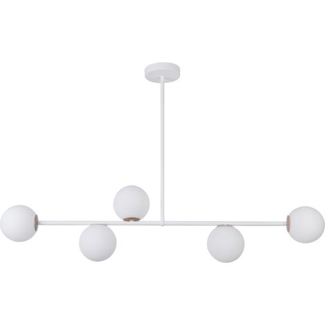 Plafonnier blanc minimaliste 5 globes Gama Sigma G9 (1/2)