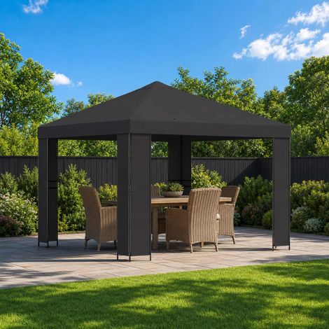 Teenpull – Pavillon 3 x 3 m Anthrazit Polyester und Stahl 190 gsm (1/5)