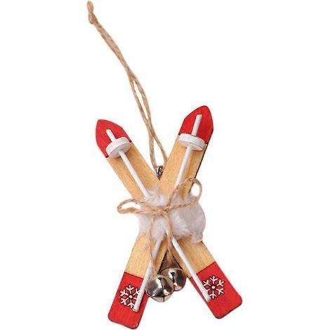 Décoration de Noël créative en bois : traîneau rouge à suspendre au sapin, accessoire décoratif pour la maison, le jardin ou la cour.-126cm-Red (1/2)