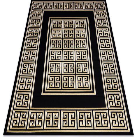 Modern GLOSS Teppich 6776 86 stilvoll, Rahmen, griechisch schwarz / gold black 180x270 cm
