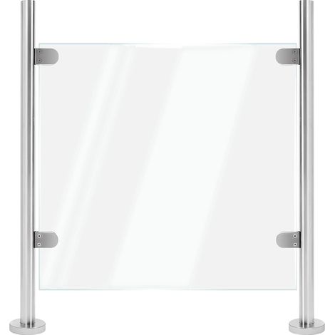 Stainless Steel Balustrade Posts 90cm, Glass Balustrade Kit for 12mm Panels, Railing Column for Balcony, Staircase, Swimming Pool, Terrace (End Post) (1/5)