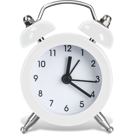 Lautloser Vintage-Analogwecker mit lautem Alarm – Mini-Batteriewecker für Schlaf- oder Wohnzimmer, elegantes Retro-Design