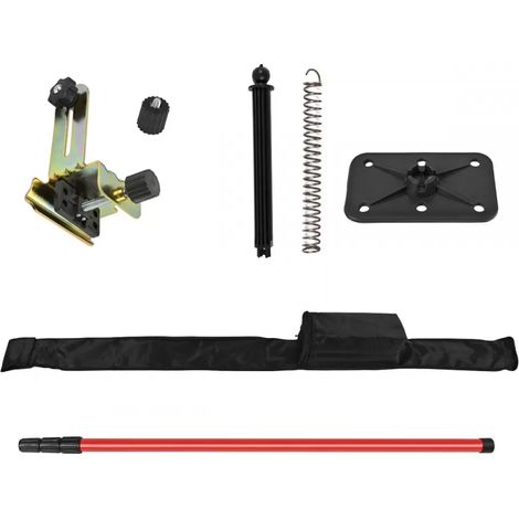 Perche Télescopique Pour Niveau Laser - Alliage D'aluminium 3 Mètres - Filetages 5/8 Et 1/4 Pouces - Pour Chantier Et Bricolage - Kit Complet Avec Sac (1/5)