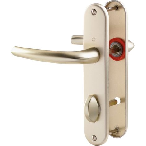 Hoppe – Poignée de porte intérieure beige ivoire – Condamnation – Entraxe 165 mm – Pour salle de bain et WC