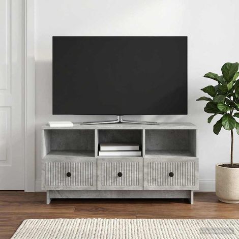 TV-Schränk Betongrau 102 x 34,5 x 50 cm Holzwerkstoff (1/5)