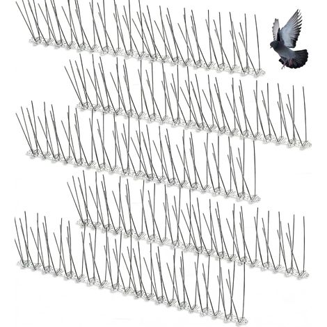 Répulsif anti-pigeons, 5m de pics anti-pigeons, 20 pièces de pics répulsifs pour oiseaux, outils de dissuasion pour les oiseaux, les chats, utilisés pour les toits, les fenêtres, les clôtures (1/5)