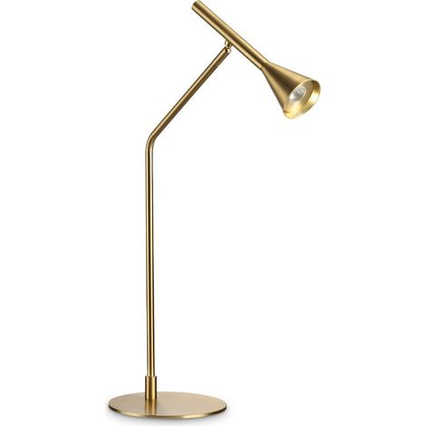 Ideal Lux DIESIS Dimmbare integrierte LED-Tischlampe Messing, eingebauter Schalter, 3000K