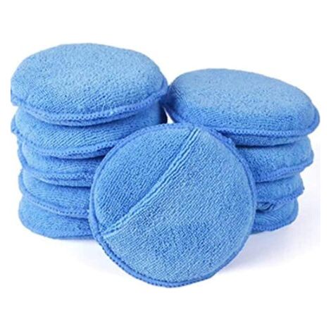 Esponja de microfibra para pulir a mano, almohadilla aplicadora de cera Ultra suave para limpieza de vidrio de coche y vehículo, 10 Uds. (1/5)