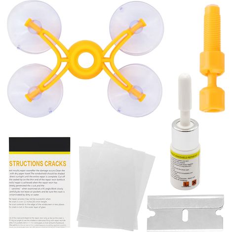 Kit de polissage et réparation pour vitres et pare-brise auto - élimine rayures et fissures sur verre (1/5)