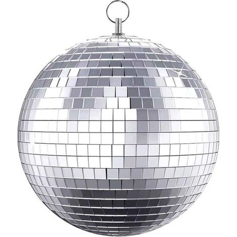 1 Boule à facettes, 30 cm, Miroirs en verre, Support métallique, Pour fêtes, DJ, Salon (1/5)