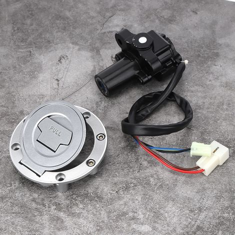 Kit de clés comprenant contacteur d'allumage, bouchon de réservoir d'essence et verrou de selle, compatible avec Yamaha YZF R6/ YZF R1/ FZ6/ FZ09/ FZ6R (1/5)