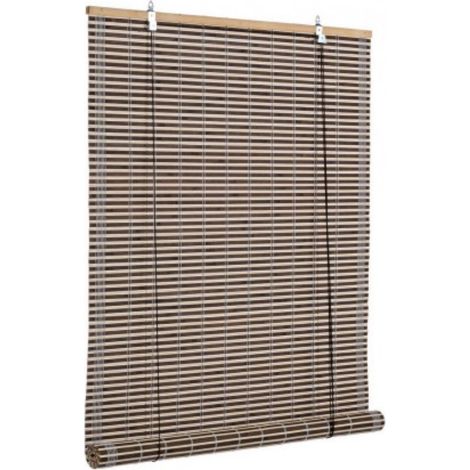 Tenda Marsiglia Noce in bamboo, barre in legno e filo di poliestere copertura 75% -90x180h (1/3)