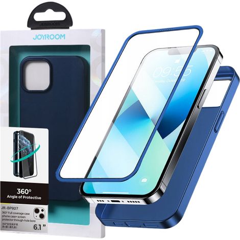 Joyroom 360 Komplettschutzhülle für iPhone 13 Pro Max, Vorder- und Rückseite, gehärtetes Glas, blau (JR-BP928 blau) (1/5)