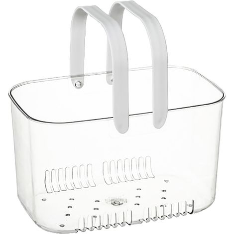 Panier à fruits blanc avec poignée confortable, trous d'aération et accès facile, idéal pour le camping et rangement polyvalent. (1/5)