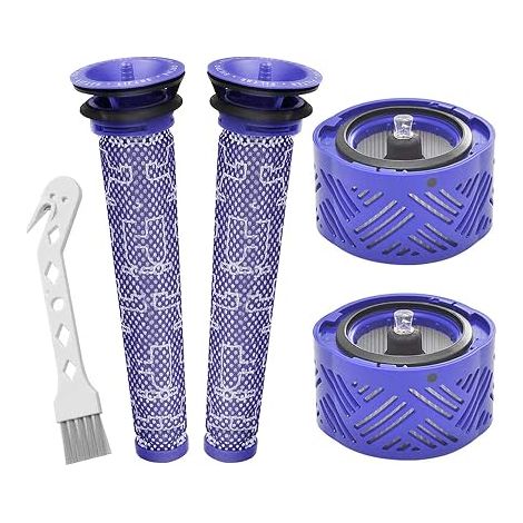 Filtro di ricambio per aspirapolvere senza fili serie V6, kit con 2 prefiltri lavabili e 2 filtri HEPA, compatibile con i modelli Motorhead Animal Absolute, accessorio per la pulizia incluso. (1/4)