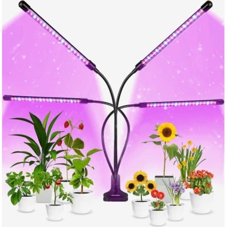 Lampe horticole - LED spectre complet - 20 watts - minuterie automatique 3/9/12 heures - adaptateur inclus - petites, grandes et/ou hautes plantes en pot - herbes aromatiques (1/4)