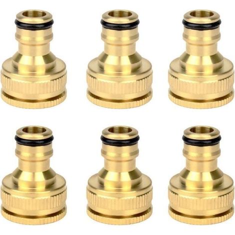 Raccords de tuyau d\'arrosage en laiton pour jardin - SODIAL - Fixation rapide et facile - 1/2 à 3/4 pouces (1/4)