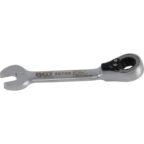 Llave combinada  corta  con carraca reversible  9 mm