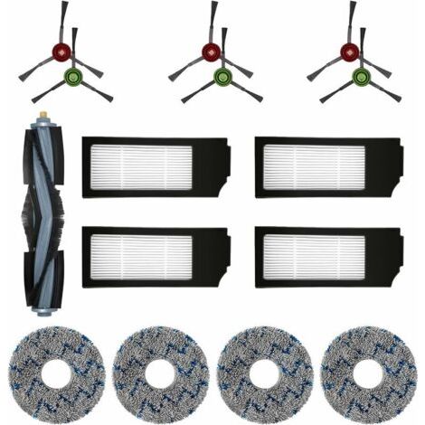 Pack of 15 replacement filters and brushes for Ecovacs DEEBOT T20, Omni T10, Omni DEEBOT X1, Omni X1 Turbo X1 Plus robotic vacuum cleaners--DTEKGAZ