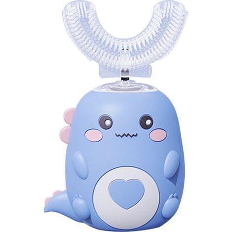 Cepillo de dientes eléctrico infantil, 3 modos de limpieza, cepillo sónico en forma de U, recargable - Azul (1/5)