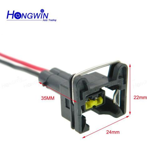 Connecteur d'injecteur EV1 étanche avec broches et fil pour moteurs Bosch 440cc, 650cc et 850cc. (1/4)