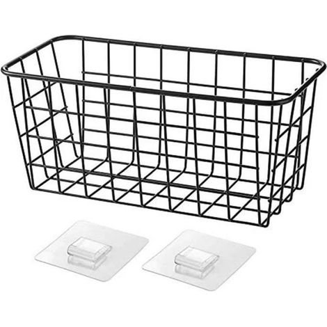 Paniers de rangement - - Lot de 2 - Noir - Adhésifs - Cuisine et garde-manger ENEAOCT