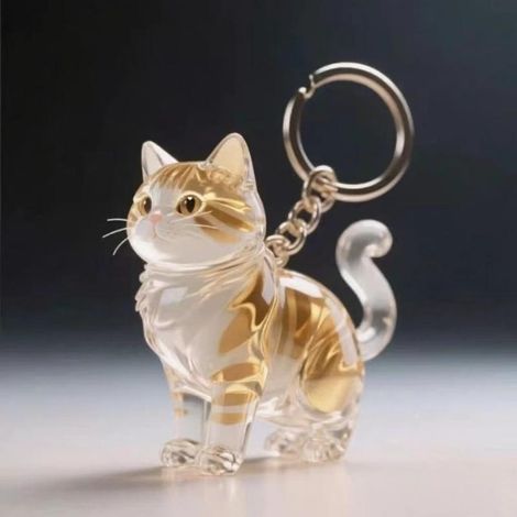 Boîte de rangement transparente en forme de chat pour poils d'animaux K A5 (1/5)