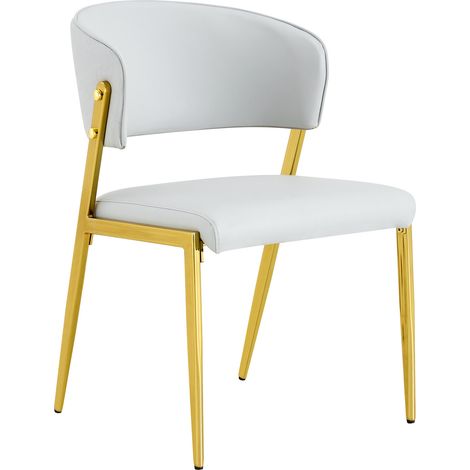Esszimmerstuhl 51x49x78 cm aus PU hellgrau, 2er-Set, stabil fürs Büro – MEUBLIV (1/5)