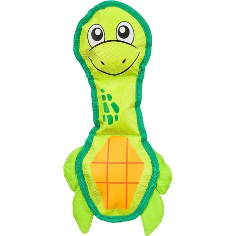 Juguete interactivo para perros Outward Hound Turtle de peluche con forma de manguera de bomberos, tamaño mediano.