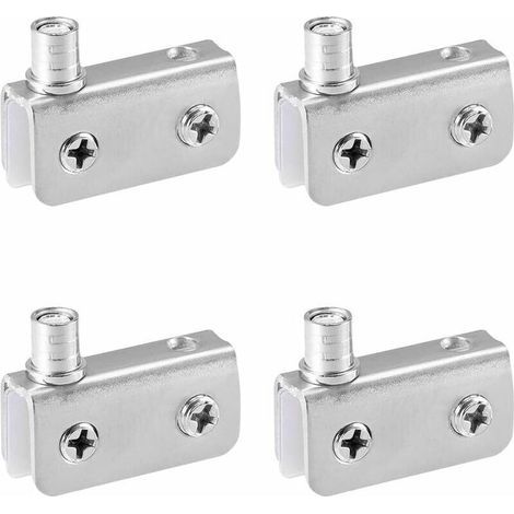 Paquet de 4 Pivot Porte Verre, Charniere Porte Verre, Acier Inoxydable, Ajustement pour Verre de 5-8mm (1/4)