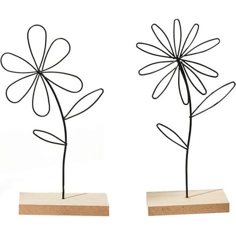 Soporte Para Flores - Metal Negro Mate - 24x14 cm - Para Salón y Decoración Oriental - Set de 2 (1/5)
