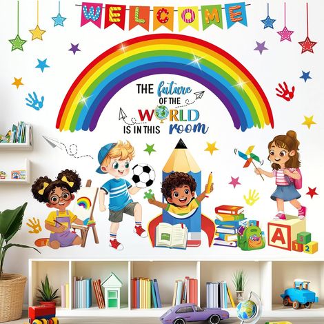 Stickers Muraux Arc en Ciel Autocollant Mural Citations Lettres (1/5)