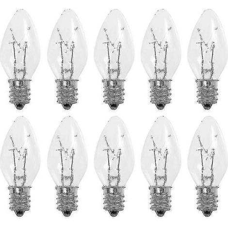 Lot de 10 ampoules de rechange C7 et E12 pour lampes électriques de fenêtre et bougies - (1/3)
