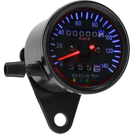 Compteur de vitesse moto 12V à rétroéclairage LED, kit double odomètre jauge pour Cafe Racer (1/5)