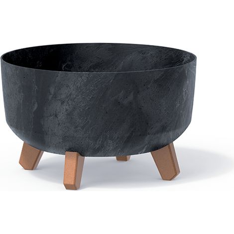 Prosperplast Blumentopf GRACIA LOW Betoneffekt Anthrazit 28,5 cm