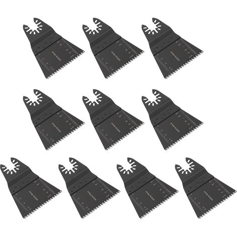 Lot de 10 lames de scie oscillantes universelles en acier de 65 mm pour la découpe du plastique et du bois. (1/5)