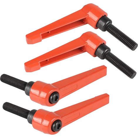4pcs - Poignée de serrage - Vis M8 - Réglable 32mm - Acier robuste - Pour fixation rapide - Orange - M8x32mm (1/5)