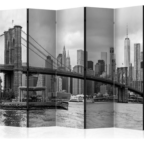 Paravento - Road to Manhattan (Black and White) II [Room Dividers] - 225x172 (1/4)