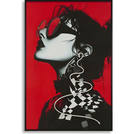 Stampa Artistica con LED e applicazione 3D su Tela Moden Psyco B - Quadro 60x90 cm