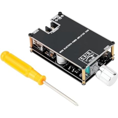 Carte d'amplificateur HiFi Bluetooth 5.1 100 W, mini amplificateur stéréo numérique TWS avec puce TPA3116D2, entrées BT 5.1/USB/AUX, alimentation CC 7-24 V, modèle ZK-1001B, pour home cinéma (1/5)