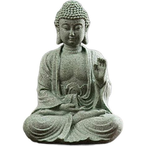 Dekorative Statue für Aquarien, Miniatur-Buddhistische Figur zur Platzierung auf einem Schreibtisch oder Tisch, aus thailändischem Sandstein. (1/5)