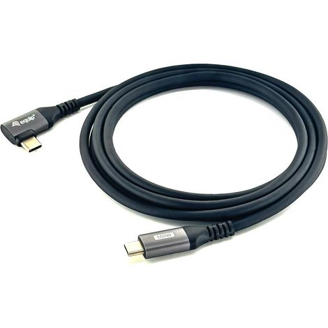 Equip USB 2.0 C auf C 90° abgewinkeltes Kabel, Stecker/Stecker, 3,0 m, 100 W mit Emark-Chip (1/4)