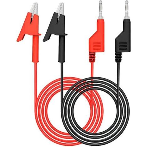 2 Pc de test, fiche banane empilable de 4 mm à pinces crocodile crocodile fil de cable flexible (1 m/3,3 pieds) pour les tests électriques multimètre
