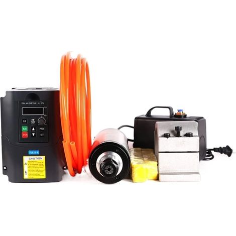 Kit de Moteur de Broche sans balais CNC CNC Broche Moteur 1.5KW refroidi à l'eau Broche Kit 65MM Pince VFD onduleur 80W Pompe à Eau 13 pièces ER11 Pince mandrin (1/5)