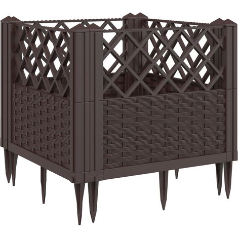 Maison Exclusive - Jardinera con clavijas PP marrón 43,5x43,5x43,