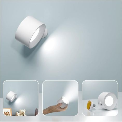 Applique Murale Interieur, Lampe Murale Touch LED avec Port de Charge USB Contrôle Tactile, 3 Niveaux de Luminosité 3 Températures Rotatifs 360° Lampe de Chevet pour Chambre à Coucher [Classe énergéti (1/5)