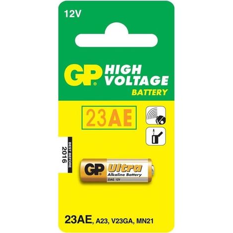 GP Battery Batteria Super Alcalina Specialistica 12V A23 / 23AF / LRV08 / V23GA / MN21 (Blister 1 Pezzo)