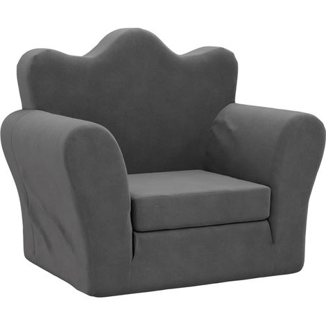 Canapé-lit pour enfants anthracite peluche douce (1/5)